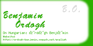 benjamin ordogh business card